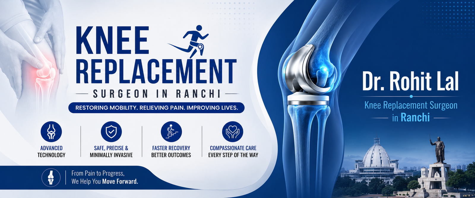 knee replacement surgeon near Kadru Ranchi